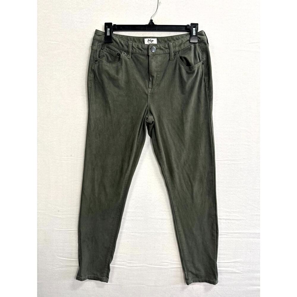 Tokyo Darling Jegging Jeans Womens 8 Olive Green High Waisted 5-Pockets Zip Fly